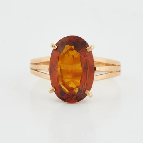 Bague 61 Bague en or jaune 18 carats sertie d’un quartz fumé 58 Facettes RÉF 9050/19