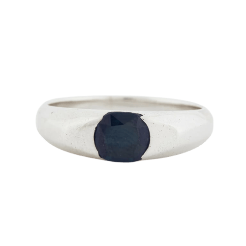 Bague 55 Bague en or blanc 18 carats sertie d’un saphir 0,60 ct 58 Facettes RÉF 3204/12