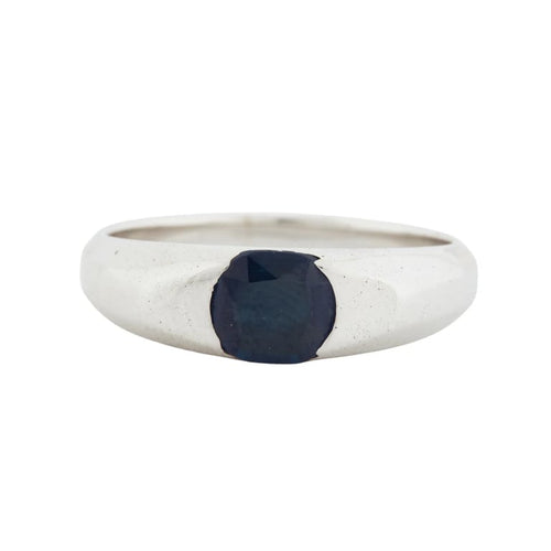 Bague 55 Bague en or blanc 18 carats sertie d’un saphir 0,60 ct 58 Facettes RÉF 3204/12