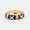 Bague 57 Bague en or jaune 18 carats et émail bleu 58 Facettes RÉF 1004/20