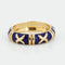 Bague 57 Bague en or jaune 18 carats et émail bleu 58 Facettes RÉF 1004/20