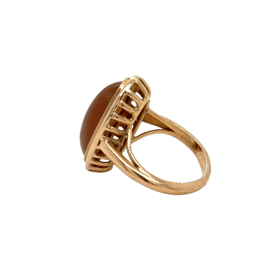 Bague 50 Bague en or jaune 18 carats sertie d’un quartz fumé 58 Facettes 6099/15