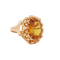Bague 59 Bague en or jaune 18 carats sertie d’un quartz citrine ovale 58 Facettes 7025/21