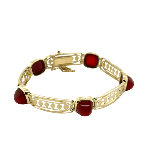 Bracelet Art déco - Bracelet en or jaune 18 carats et cornaline 58 Facettes 1.0000378/1