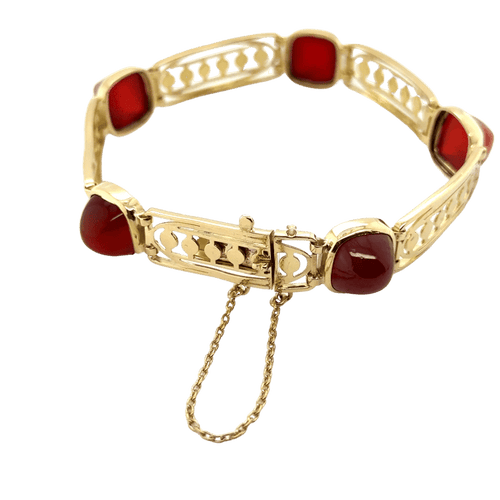 Bracelet Art déco - Bracelet en or jaune 18 carats et cornaline 58 Facettes 1.0000378/1