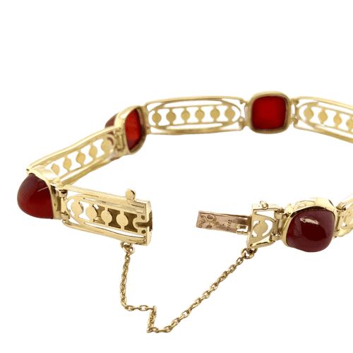 Bracelet Art déco - Bracelet en or jaune 18 carats et cornaline 58 Facettes 1.0000378/1