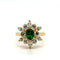 Bague 51 Bague marguerite en or jaune 18 carats, émeraude et diamants 58 Facettes 1.0000372/1
