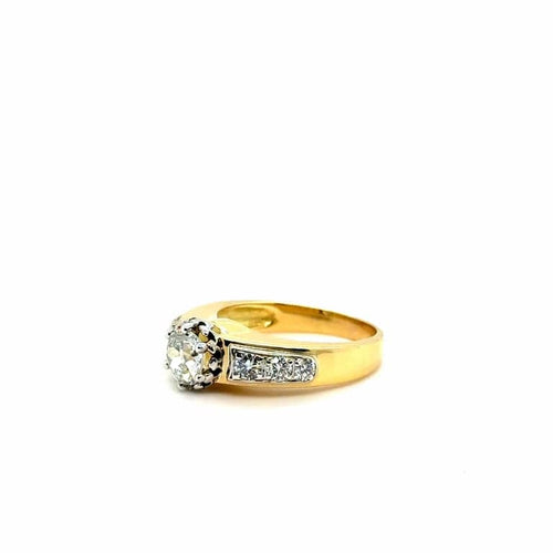 Bague 56 Bague vintage en or jaune 18 carats et diamants 58 Facettes 1.0000371/1