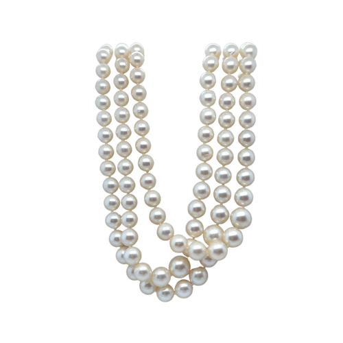 Collier Collier vintage 3 rangs de perles de culture, fermoir en or blanc 18 carats 58 Facettes 1.0000481/2