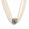 Collier Collier vintage 3 rangs de perles de culture, fermoir en or blanc 18 carats 58 Facettes 1.0000481/2
