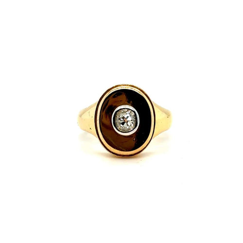 Bague Chevalière - Bague en or jaune 18 carats et diamant 0,60 ct 58 Facettes 7017/15