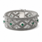 Bracelet Bracelet vintage en or blanc 18 carats serti de diamants et émeraudes 58 Facettes 1.0000651/3
