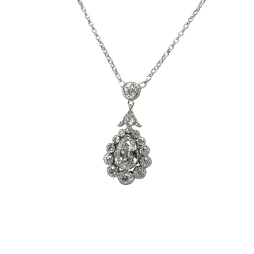 Pendentif Pendentif en or blanc 18 carats avec diamants 58 Facettes 1.0000685/1