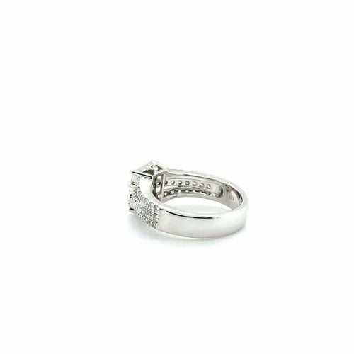 Bague 54 Bague en or blanc 18 carats sertie de diamants baguette 58 Facettes 1.0000666/1