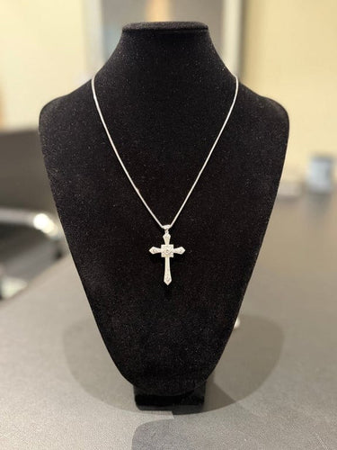 Pendentif Art déco - Pendentif croix en or blanc 18 carats et diamants 58 Facettes 1.0000716/2