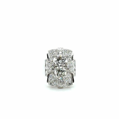 Bague 56 Art déco - Bague en platine sertie de diamants 3,72 carats 58 Facettes 1.0000795/5
