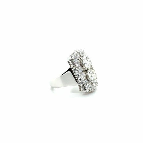 Bague 56 Art déco - Bague en platine sertie de diamants 3,72 carats 58 Facettes 1.0000795/5