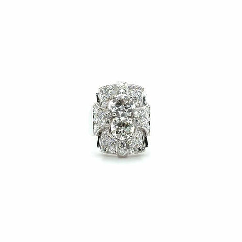 Bague 56 Art déco - Bague en platine sertie de diamants 3,72 carats 58 Facettes 1.0000795/5
