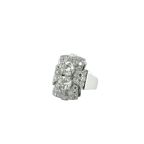 Bague 56 Art déco - Bague en platine sertie de diamants 3,72 carats 58 Facettes 1.0000795/5