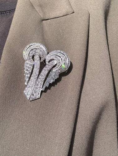 Broche Broche Art déco transformable en platine et diamants 58 Facettes 1.0000876/3