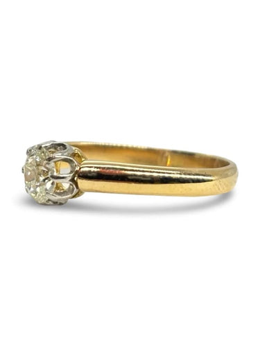 Bague 57 Solitaire - Bague en or jaune 18K avec diamant 0,40 ct 58 Facettes 1375