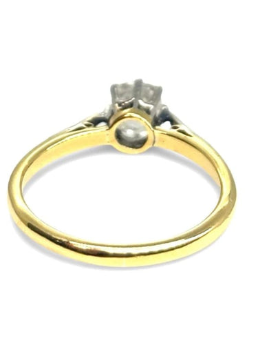 Bague 51 Solitaire - Bague en or jaune 18K et diamant ovale 0,35 ct 58 Facettes 1376