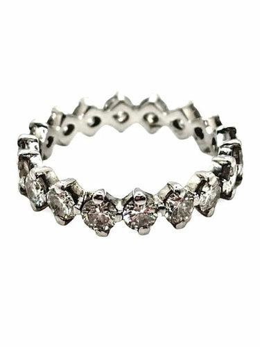 Bague 52 Alliance tour complet en or blanc 18K et diamants 2,16 ct 58 Facettes