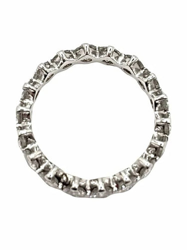 Bague 52 Alliance tour complet en or blanc 18K et diamants 2,16 ct 58 Facettes