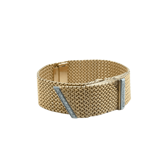 Montre Montre bracelet ruban tressé en or jaune 18 carats et diamants 58 Facettes 1.0000912/1