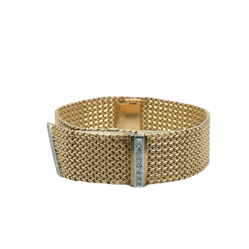 Montre Montre bracelet ruban tressé en or jaune 18 carats et diamants 58 Facettes 1.0000912/1