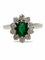 Bague 53 Bague en or blanc 18K avec émeraude 1 ct et diamants 0,80 ct 58 Facettes