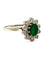 Bague 53 Bague en or blanc 18K avec émeraude 1 ct et diamants 0,80 ct 58 Facettes