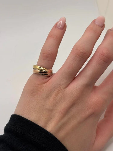 Bague 47 Bague 3 ors en or jaune, blanc et rose 18K 58 Facettes