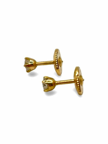 Boucles d'oreilles Puces d’oreilles en or jaune 18K et diamants 0,40 ct 58 Facettes
