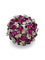Bague 58 Bague ancienne en or blanc 18K sertie de diamants et rubis 58 Facettes
