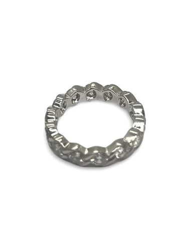 Bague 51 Alliance tour complet en or blanc 18K et diamants 2,38 ct 58 Facettes 00008901
