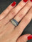 Bague 51 Bague demi-alliance en or blanc 18K saphirs et diamants 58 Facettes 00005901
