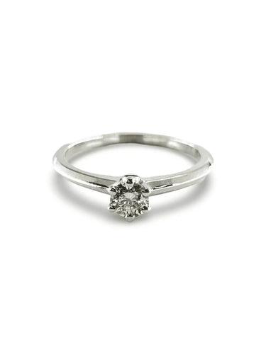 Bague 52.5 Bague solitaire en or blanc 18K avec diamant 0,30 ct 58 Facettes