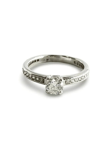Bague 52 Bague solitaire en or blanc 18K avec diamants 0,80 ct 58 Facettes 00001001