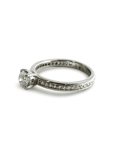 Bague 52 Bague solitaire en or blanc 18K avec diamants 0,80 ct 58 Facettes 00001001