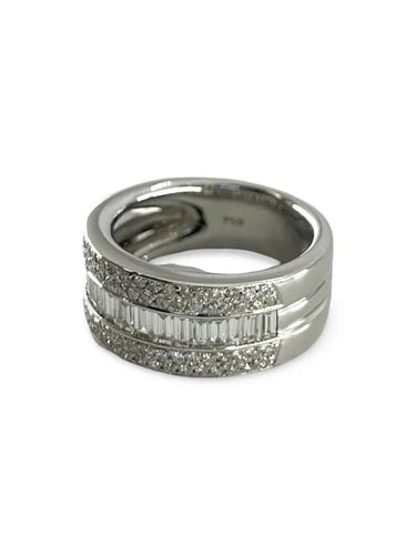 Bague 53 Bague alliance en or blanc 18K et diamants 1,60 ct 58 Facettes 16201
