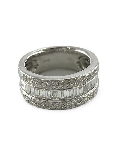 Bague 53 Bague alliance en or blanc 18K et diamants 1,60 ct 58 Facettes 16201