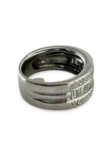 Bague 53 Bague alliance en or blanc 18K et diamants 1,60 ct 58 Facettes 16201