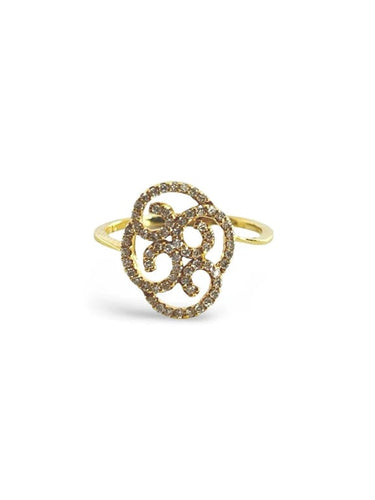 Bague 55 Bague en or jaune 18k sertie de diamants 58 Facettes 00006401