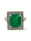Bague 57 Bague en or blanc 18K avec émeraude 6 ct et diamants 58 Facettes 00016301