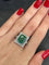 Bague 57 Bague en or blanc 18K avec émeraude 6 ct et diamants 58 Facettes 00016301