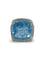 Bague 58 Bague en or blanc 18K avec aigue-marine 11,12 ct et diamants 58 Facettes 00016401