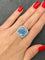 Bague 58 Bague en or blanc 18K avec aigue-marine 11,12 ct et diamants 58 Facettes 00016401