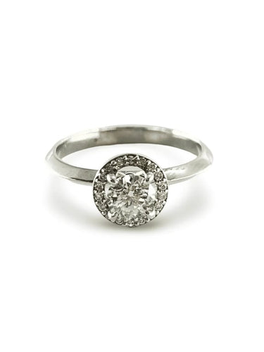 Bague 53 Solitaire - Bague en or blanc 18K et diamants 0,59 ct 58 Facettes 00000801