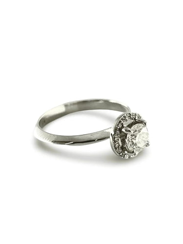Bague 53 Solitaire - Bague en or blanc 18K et diamants 0,59 ct 58 Facettes 00000801
